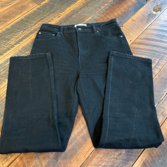 Reformation Cynthia High-Rise Straight Cropped Black Jeans Size 29 - Picture 3 of 9